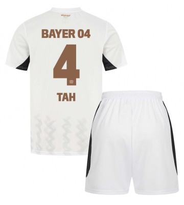 Bayer Leverkusen Jonathan Tah #4 Segunda Equipación Niños 2024-25 Manga Corta (+ Pantalones cortos)